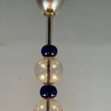 Venetian chandelier in gold and dark blue Murano glass, 5 light arms, circa 1960