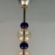 Venetian chandelier in gold and dark blue Murano glass, 5 light arms, circa 1960