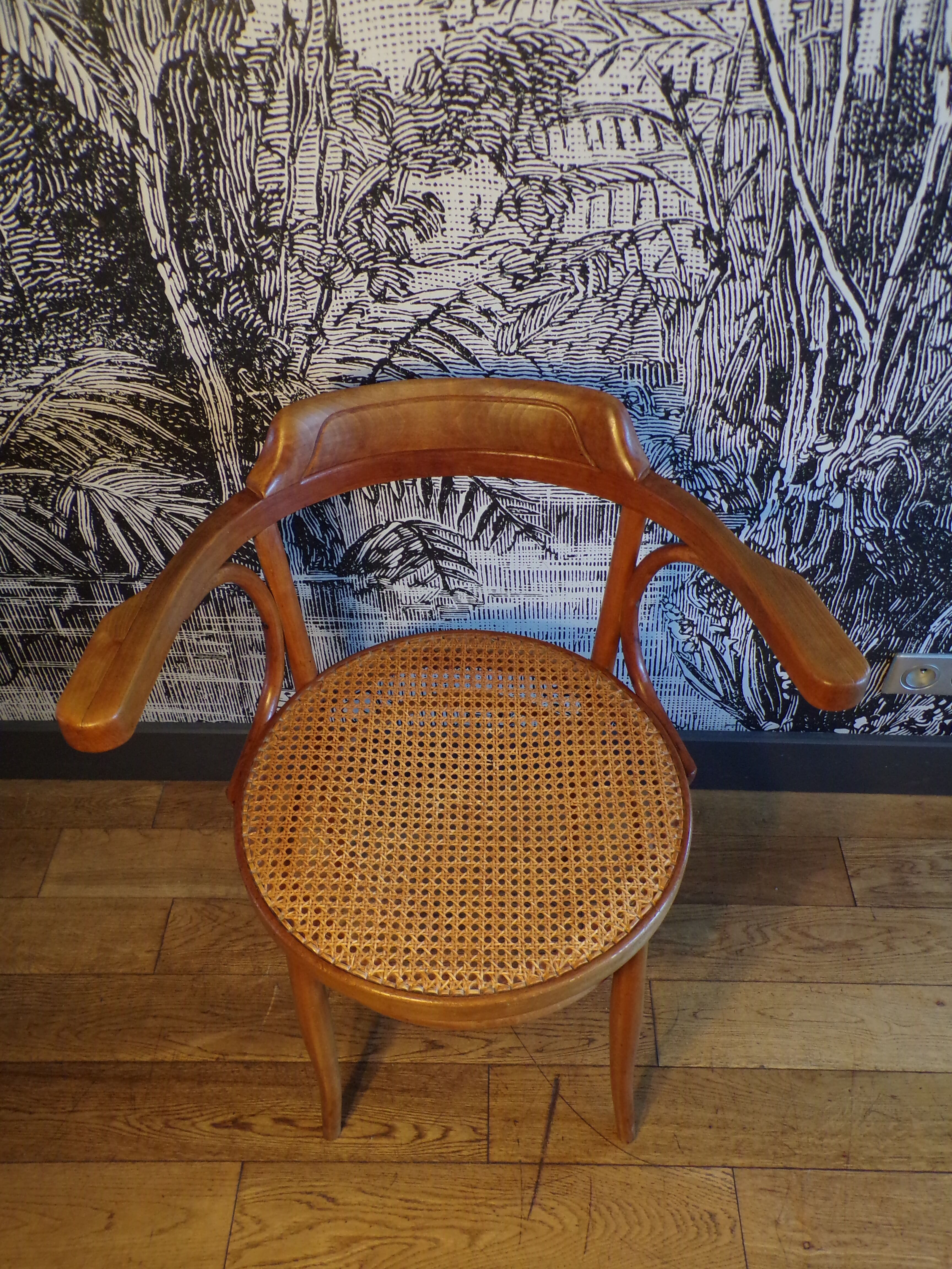 Vintage curved wood armchair