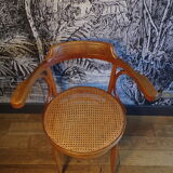 Vintage curved wood armchair
