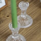 Pair of crystal candlesticks