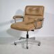 Modern leather office chair with chrome base, 1970s.