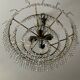 Brass chandelier with crystal pendants