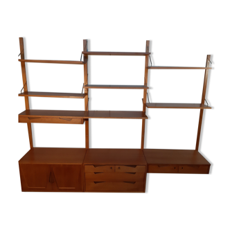 Wall storage unit in teak model rival, vintage scandinavian 1960s