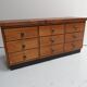 Cabinet de classement en pin vintage avec tiroirs