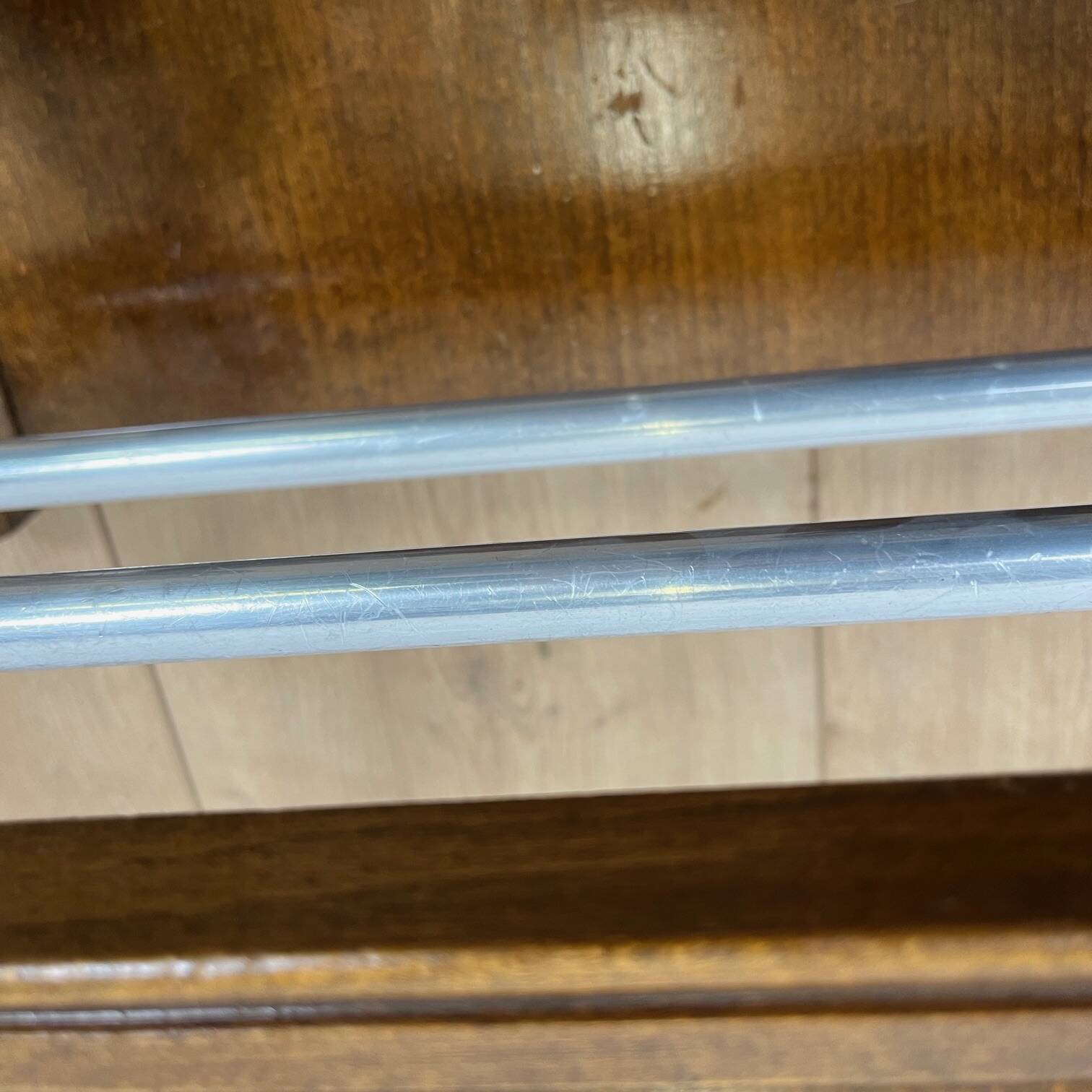 Wooden wall-mounted coat rack and hat rack, 1960/70