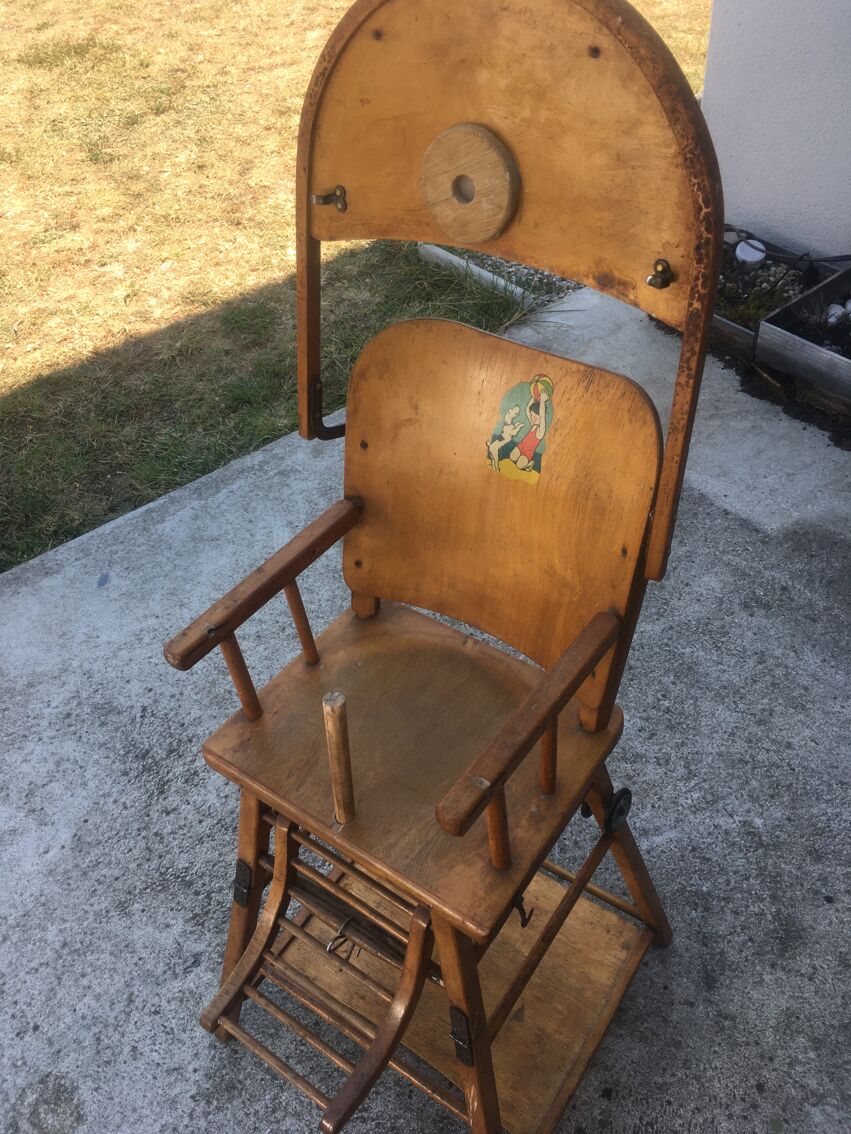 Vintage wooden high chair | Selency