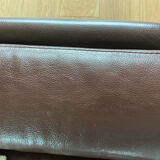 Brown grained leather sofa Roche Bobois