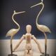 Duo ashy herons in brass