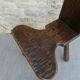 Mountain chair in solid wood, carved with gouge, 60s