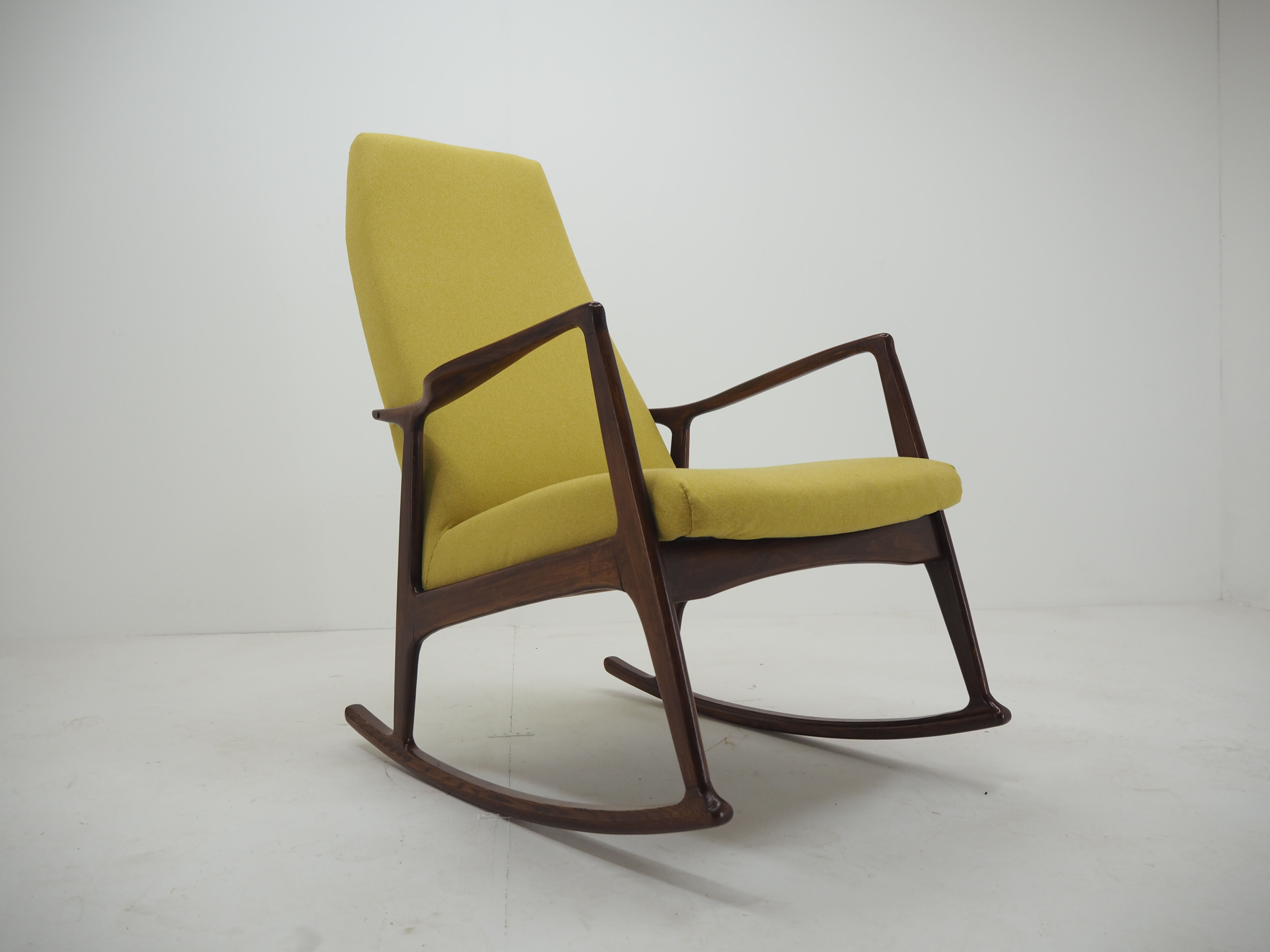 1960s Stylish Beech Rocking Chair,Czechoslovakia