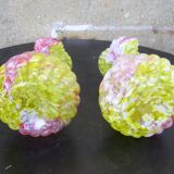 Pair of multicolored glass vases from Clichy