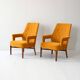 Paire de fauteuils scandinaves jaunes vintage des années 1950