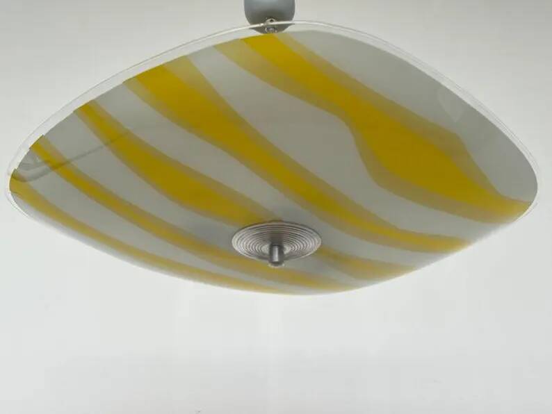 Mid-century design glass pendant by Napako, Czechoslovakia, 1970s.