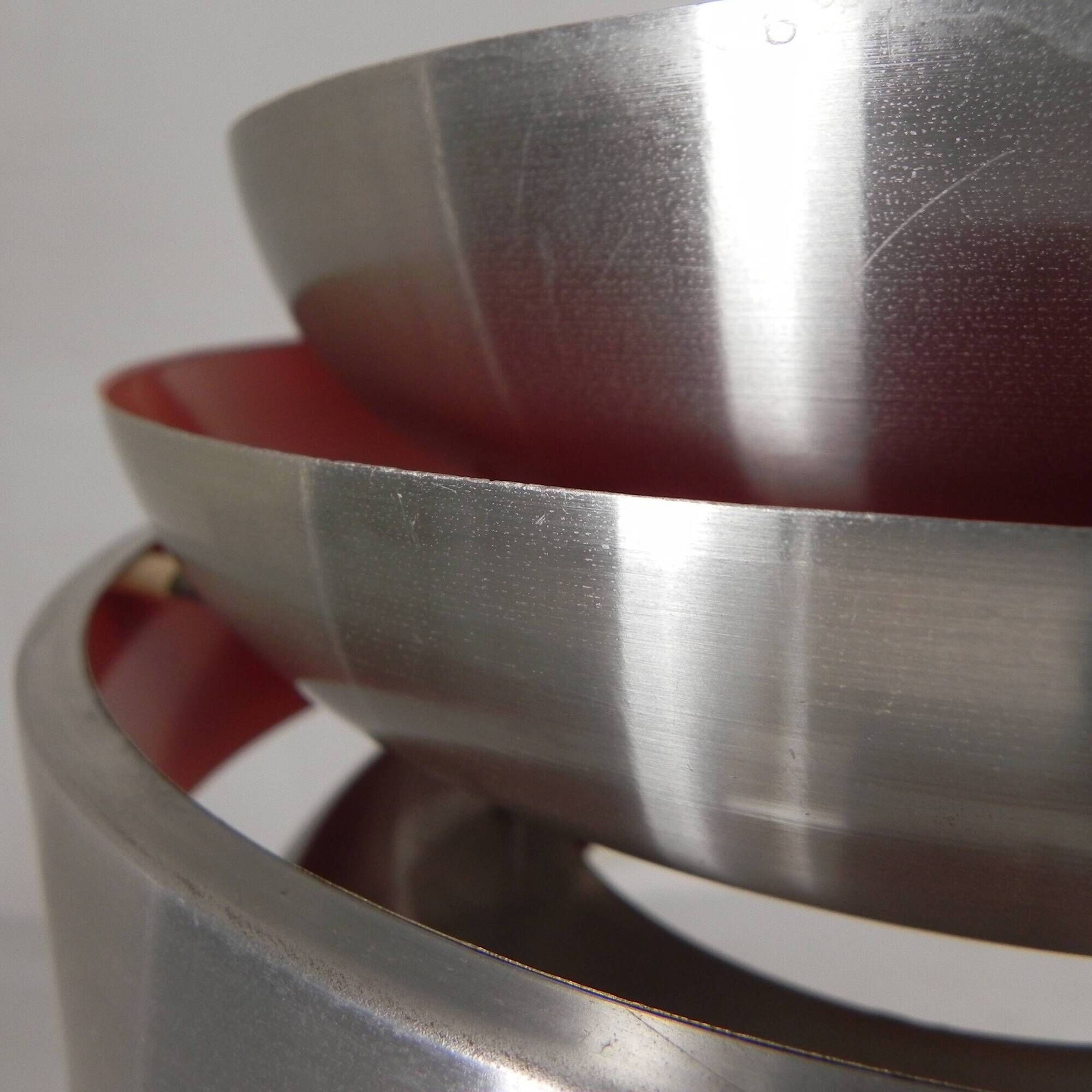 Vintage aluminum pendant lamp, Lakro Amstelveen, 1960s