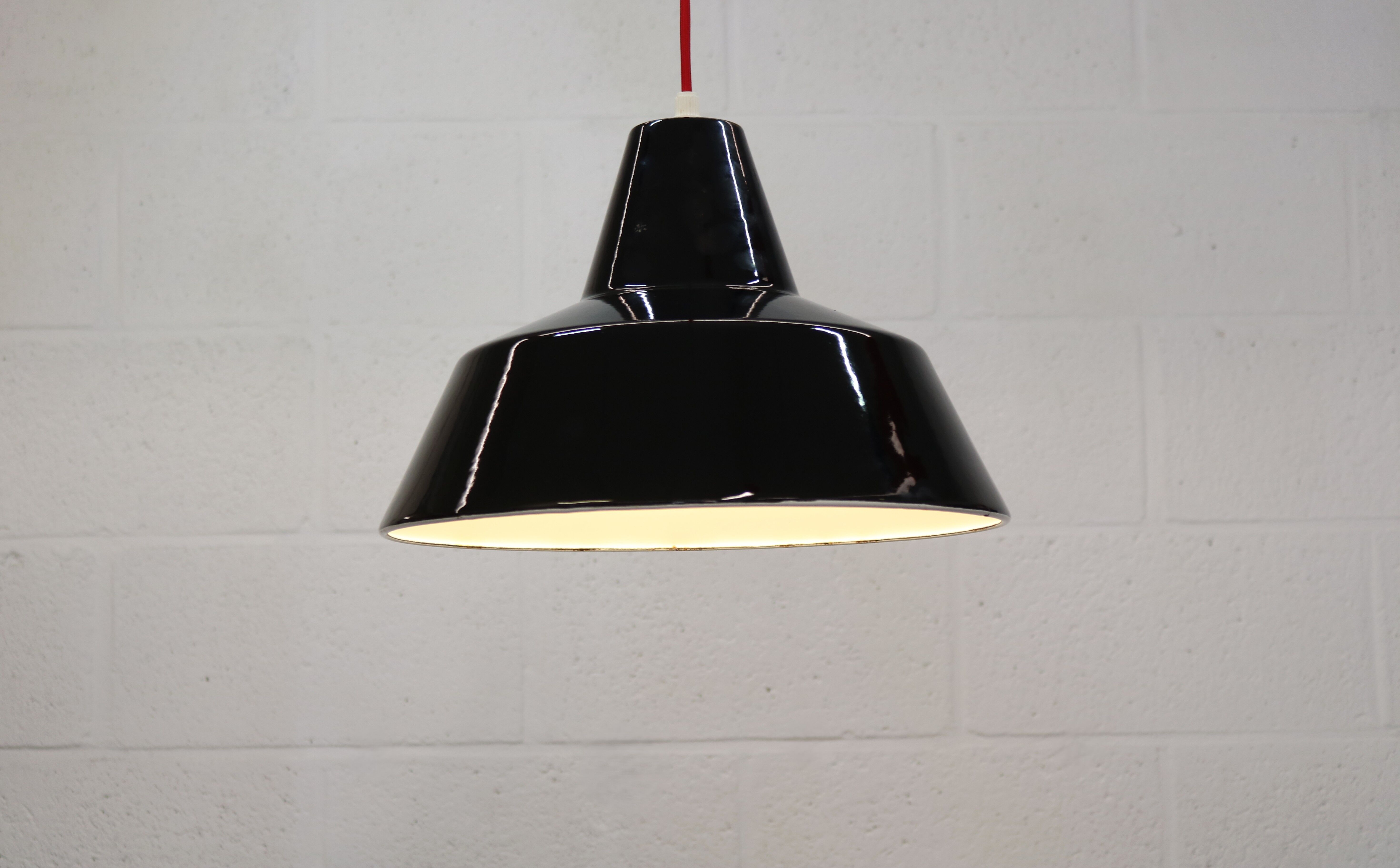Danish industrial pendant lamp by **Louis Poulsen**, model **Vaerksteds**