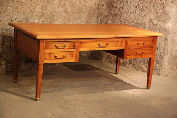Louis XVI flat desk in solid cherry wood