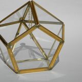 Glass and brass jewelry box