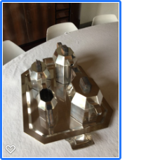 Art deco silver metal coffee/tea service and its tray