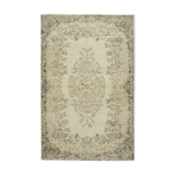Tapis beige oriental ancien fait à la main 177 cm x 276 cm