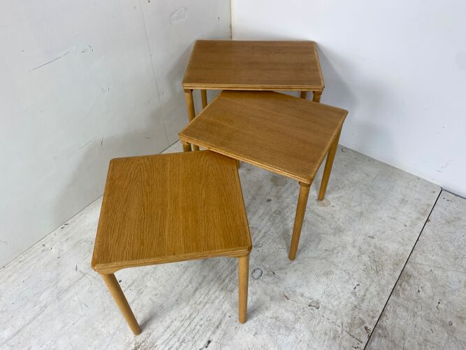 Danish Set Off Nesting Tables by E. W. Bach, 1960s, Set of 3