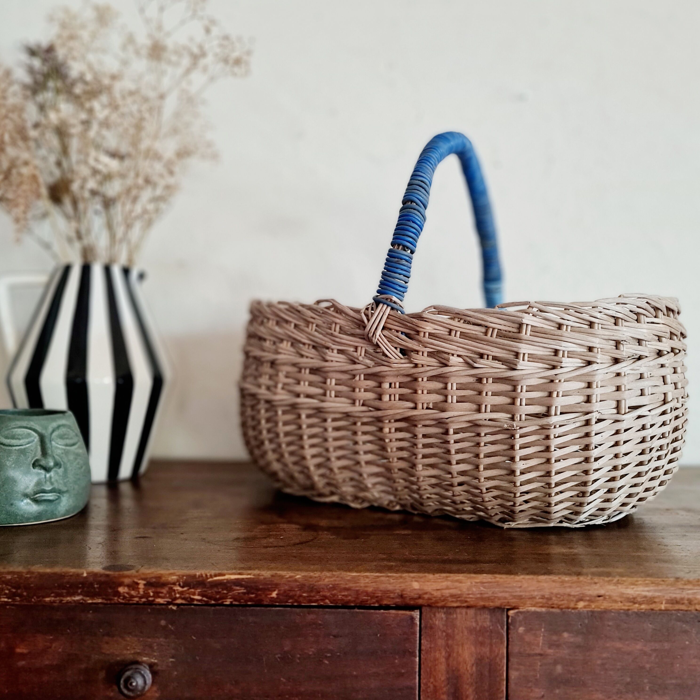 Antique rattan basket