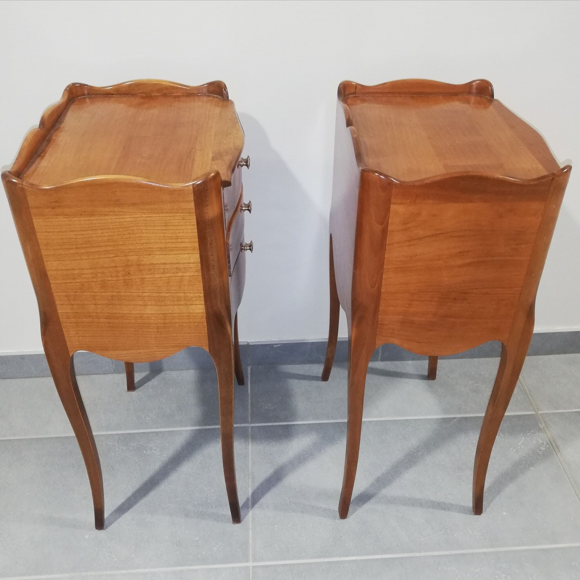 Pair of bedside three drawers Louis XV style