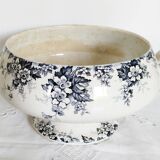 Antique Saint Amand earthenware salad bowl or soup tureen, Marie-Louise model