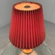 Lampe de table en laiton avec abat-jour plié années 1950