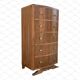 High Art Deco chest of drawers with moustache legs, raw walnut, 1930.