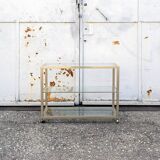 Console Ottone e vetro con ruote Italia Anni '70