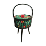 Vintage round sewing basket