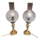 Paire de lampes en laiton et en bronze