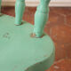 Rustic green ranch style wooden chair