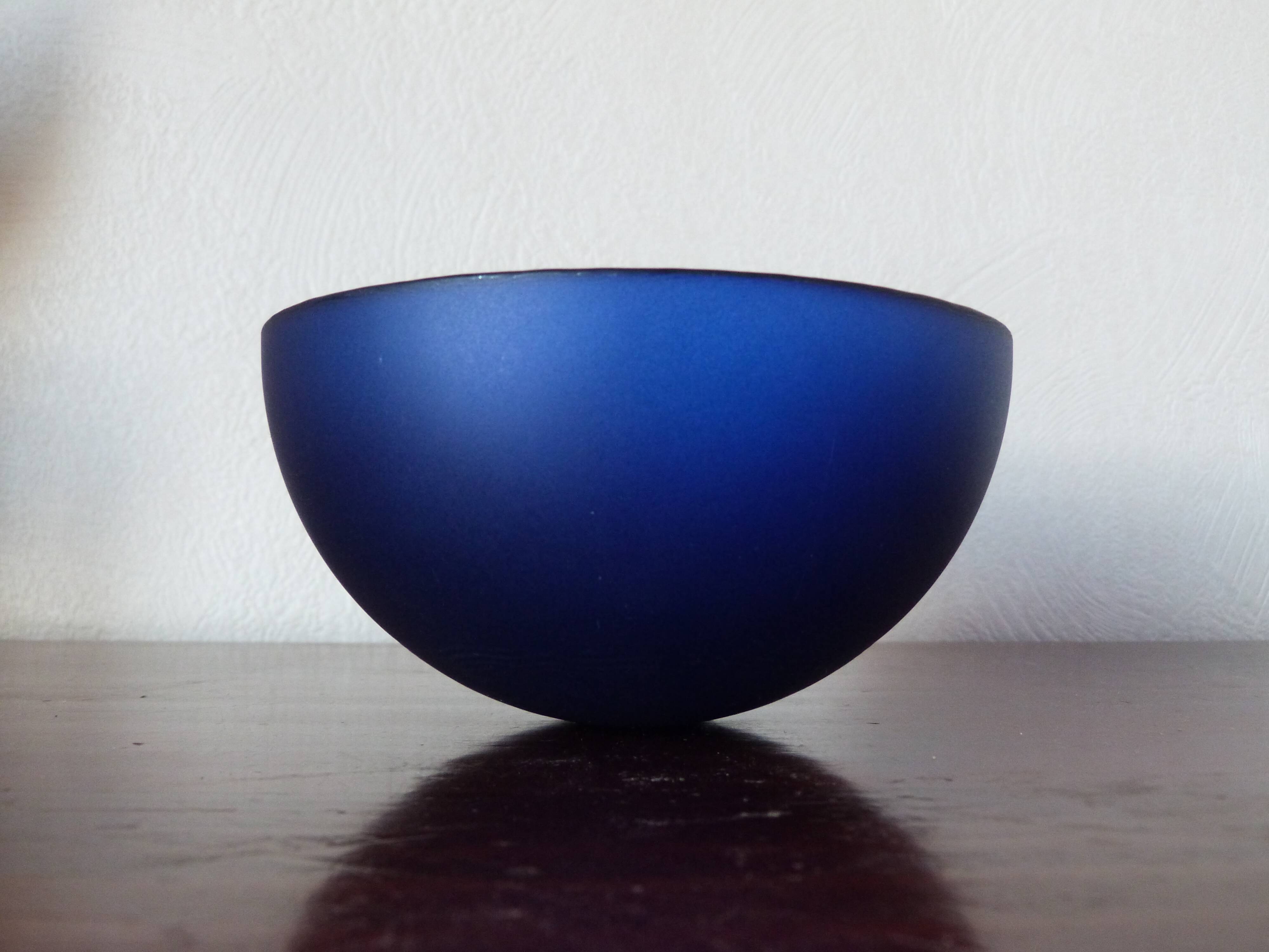 Saladier verre bleu cobalt