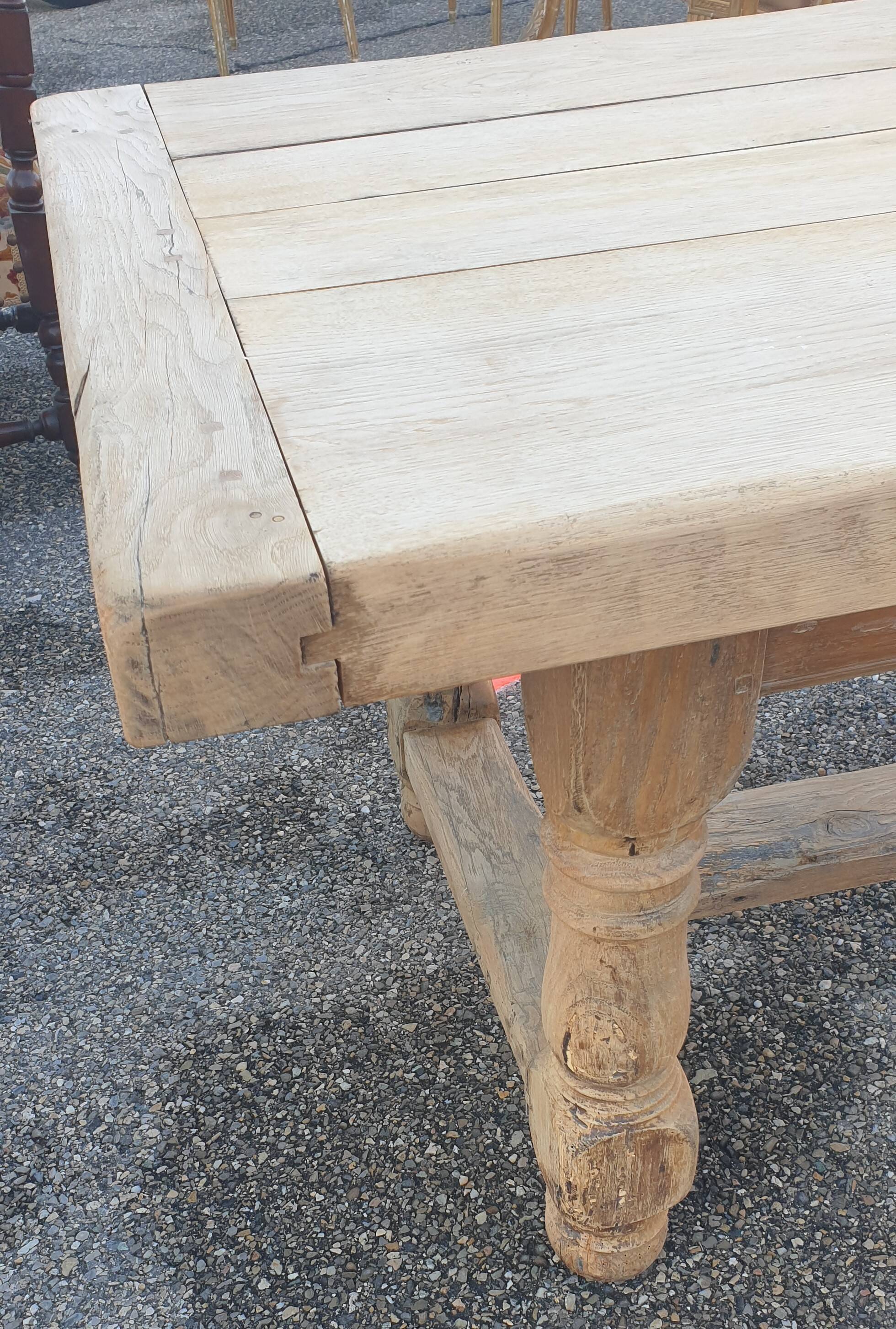 Farm table, 1 drawer, 3 metres long