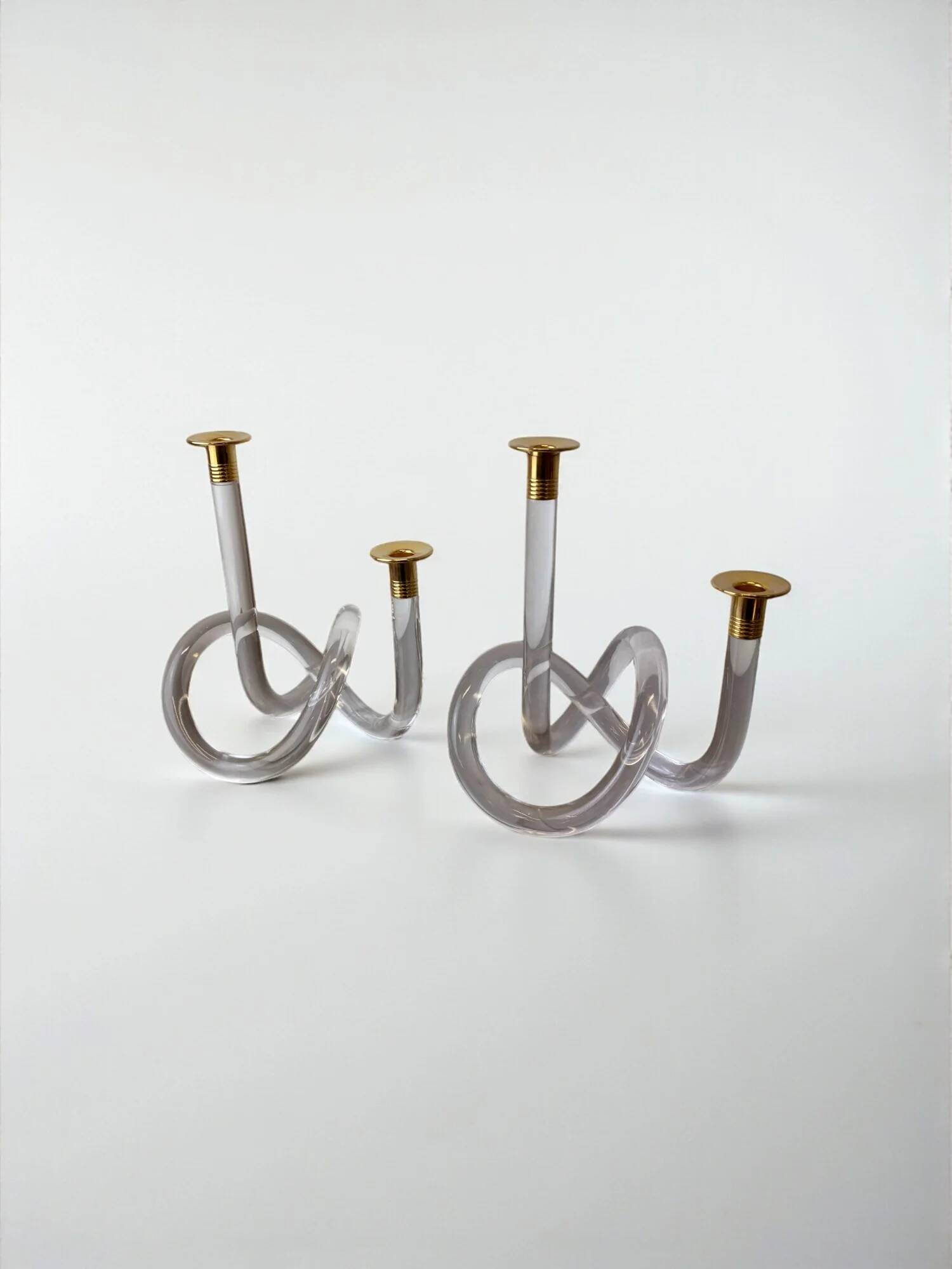 Pair of pretzel candlesticks by Dorothy Thorpe, circa 1970s