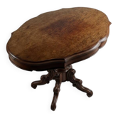 Table de piédestal en chêne sculpté néo-Renaissance française antique – 19e siècle