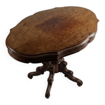 Table de piédestal en chêne sculpté néo-Renaissance française antique – 19e siècle