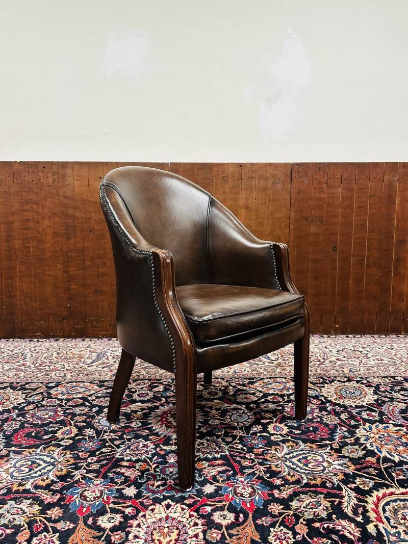 Chaise de bureau Chesterfield marron