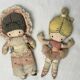 Jouets anciens, deux poupées de poche chiffon Wolpit California 1975