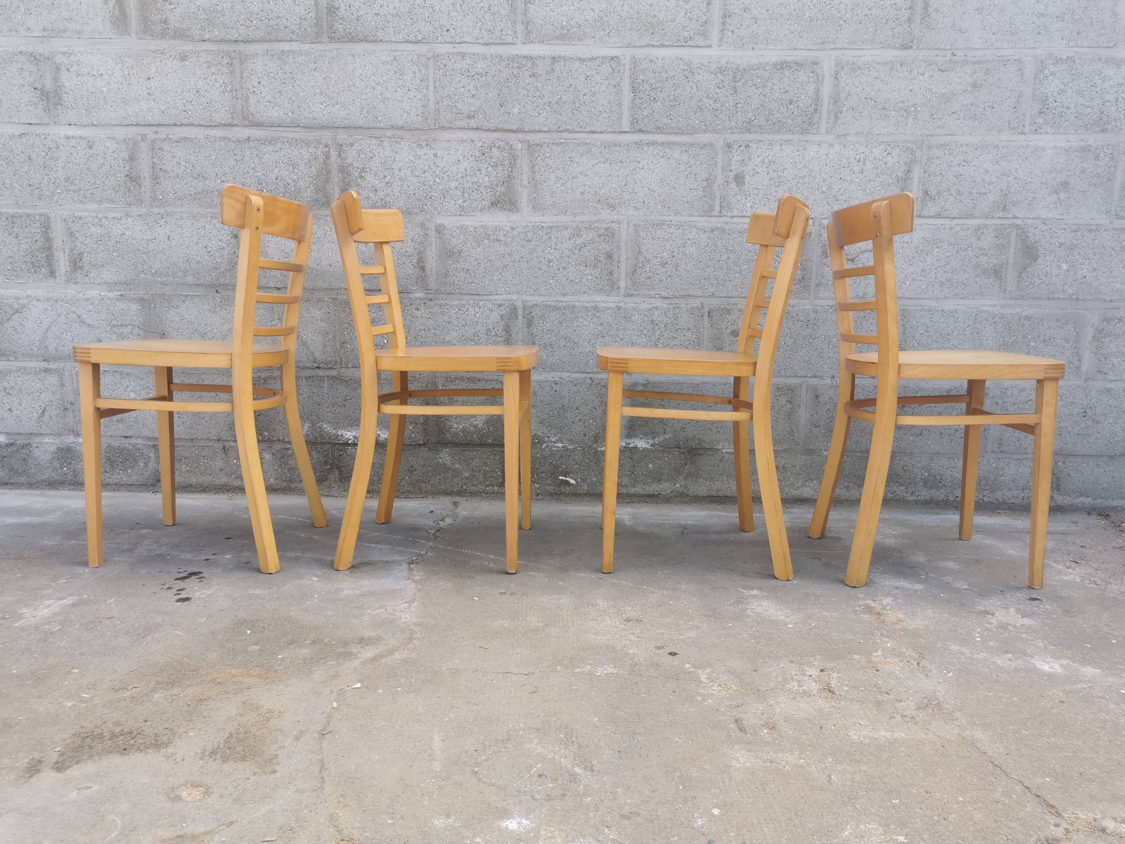 Set de quatre chaises bistrot Baumann