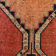 3x9 Somon Red & Dark Blue Hallway Runner Rug