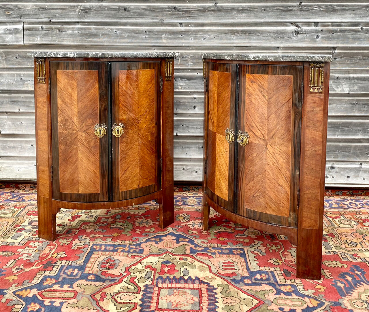 Pair of notches in marquetry style Louis XVI XIX century