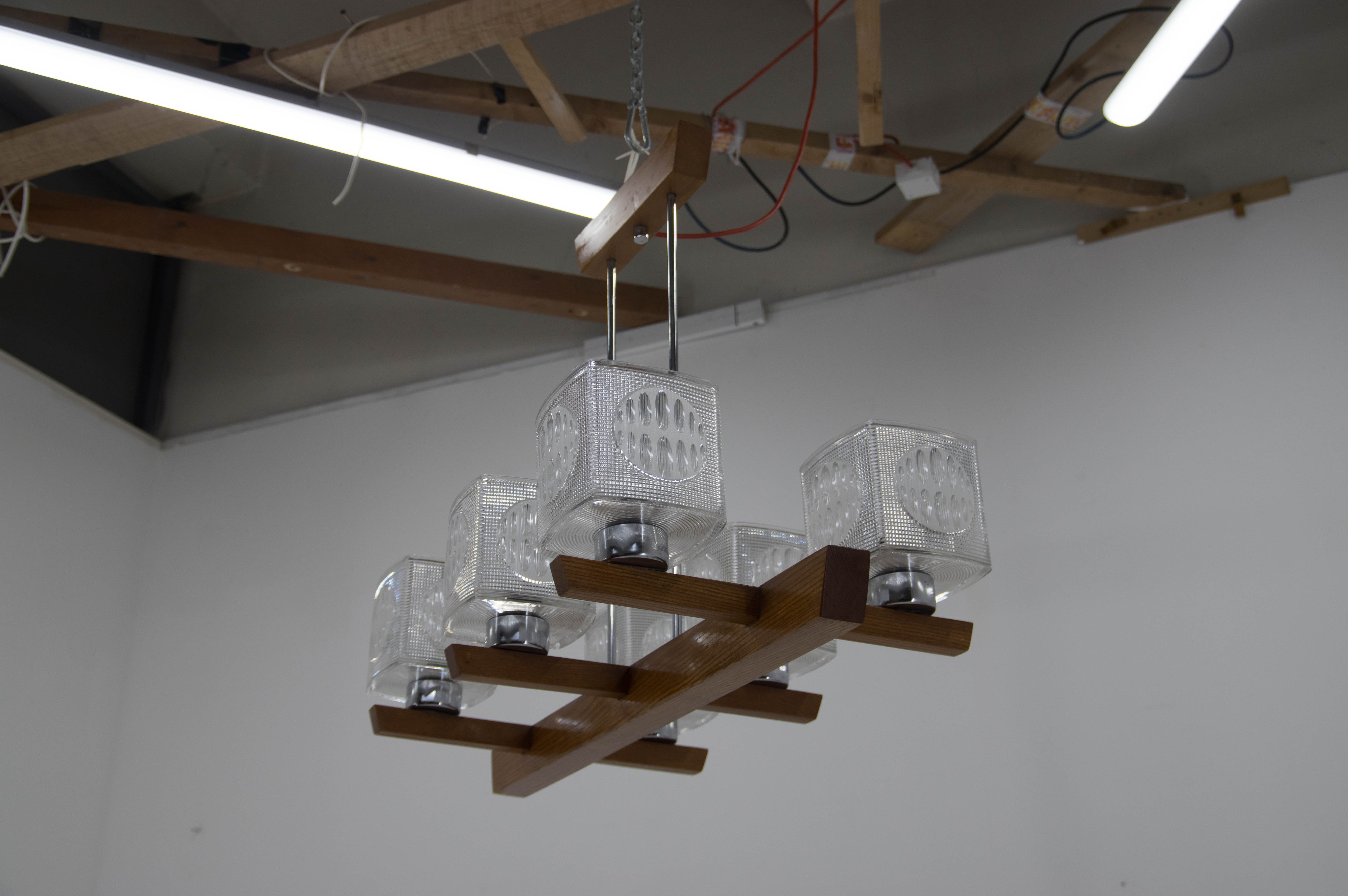 Mid-century chandelier by instala decin, 1970s