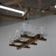 Mid-century chandelier by instala decin, 1970s
