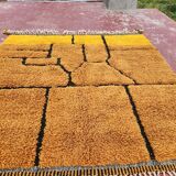 Authentic Beni Ouarain Rug 220x212 cm – Natural Ochre Wool