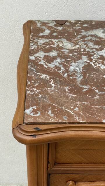 Nightstand Antique Wood and MARBLE