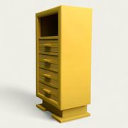 Ochre yellow Art Deco chest of drawers