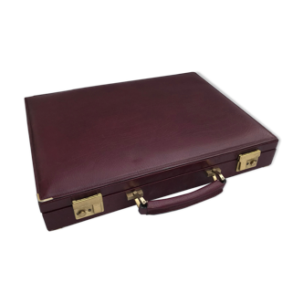 Former Malette Malle de Voyage Leather Bordeaux - Vintage Brass Claspers